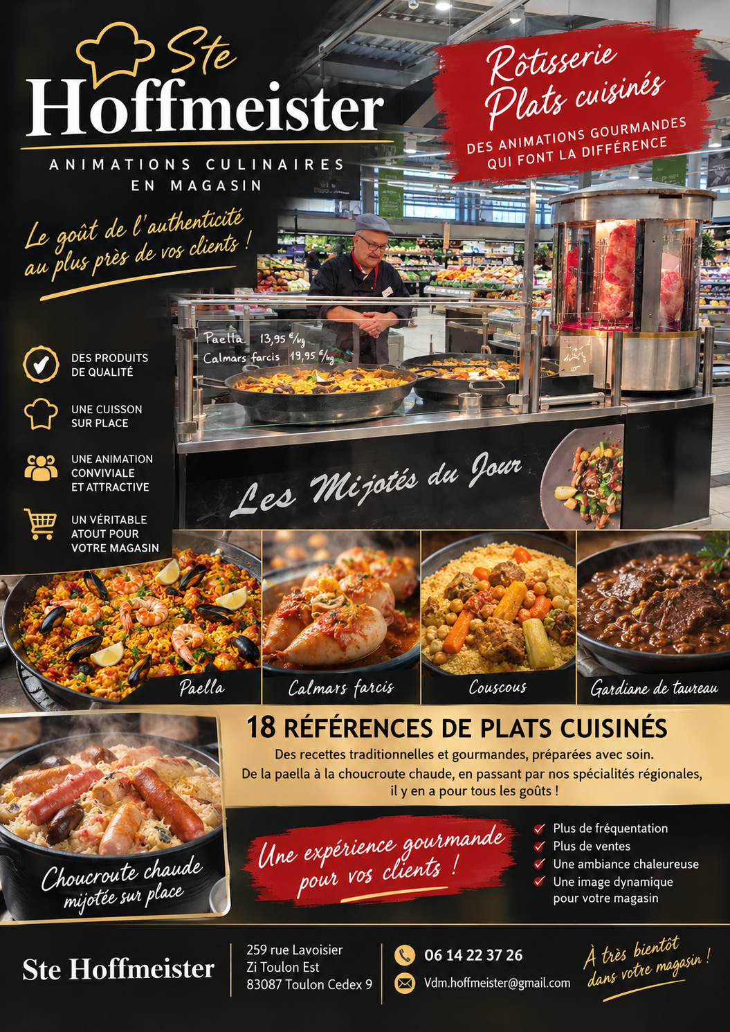 Flyer Hoffmeister animations culinaires, plats cuisinés et choucroute chaude